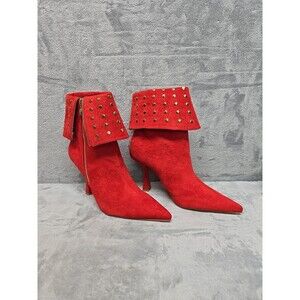 Londan Rag Piccini Stud Embellished Fold Over Stiletto Booties Size 9 Witchey